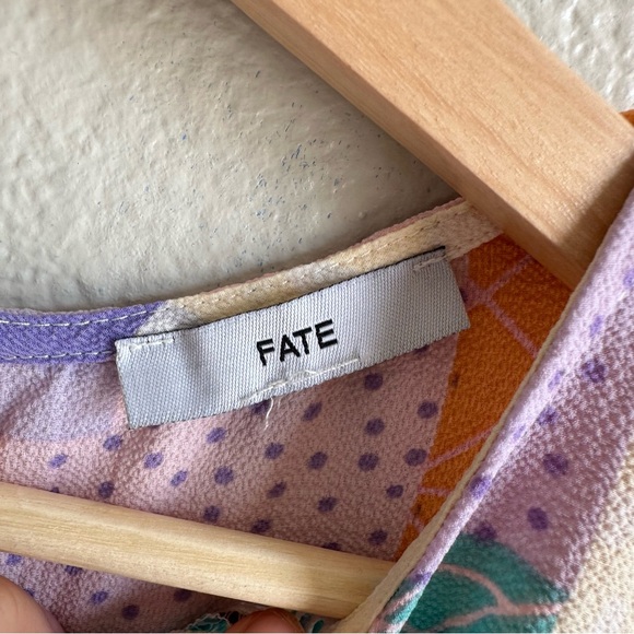 Fate Do Your Best Lavender Purple Abstract Patchwork Blouse Women’s Size Small - Picture 8 of 11